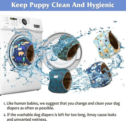 5 Pack Dog Diapers Male, Premium Belly Bands for Male Dogs, High Absorbing Male Dog Pee Wraps for Doggie in Incontinence or Excitable Urination and Training M