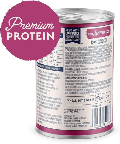 Natural Balance Limited Ingredient Adult Grain-Free Wet Canned Dog Food, Reserve Sweet Potato & Venison Recipe, 13 Ounce (Pack of 12)