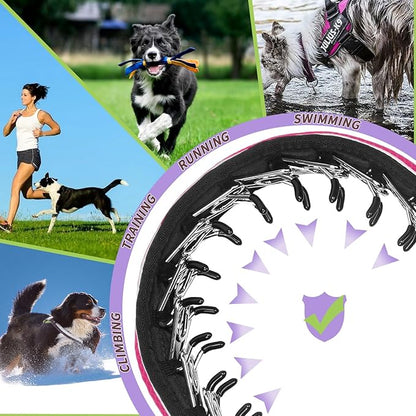 Martingale No Pull Dog Collar for Large Medium Dogs Training Walking, Heavy Duty Nylon Reflective Adjustable Anti Pull Slip Collar with Buckle L Hot Pink