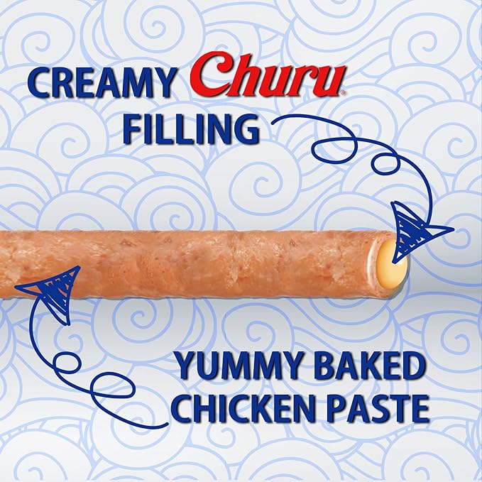 INABA Churu Rolls Chicken Wraps Chicken with Salmon Recipe Dog Treats, 3.36 oz.