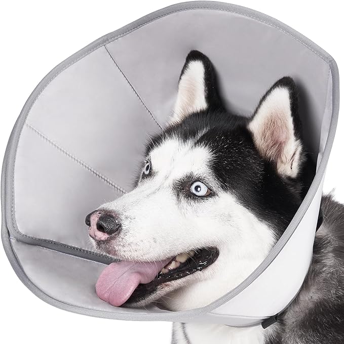 BARKLESS Dog Cone, Soft Cone for Dogs After Surgery to Stop Licking, Alternative to Recovery Collar for Large Breeds, Adjustable Elizabethan Collar for Neutering and Wound Care