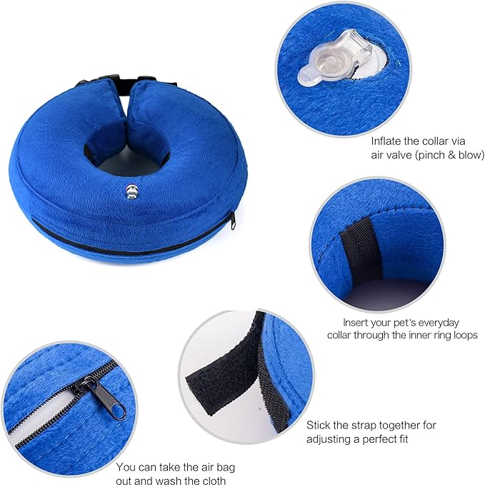 Avaner Pet Inflatable Collar, Protective Recovery Collar Cone for After Surgery