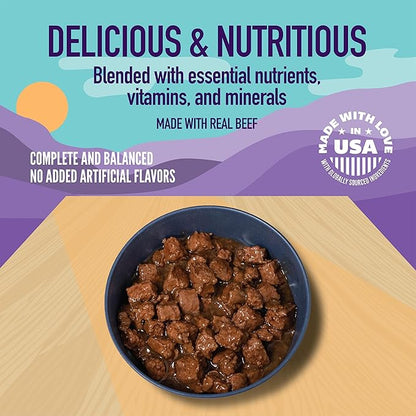 A Strong Heart Wet Dog Food, Cuts in Gravy with Beef - 13.2 oz Cans (Pack of 12), Made in The USA with Real Beef