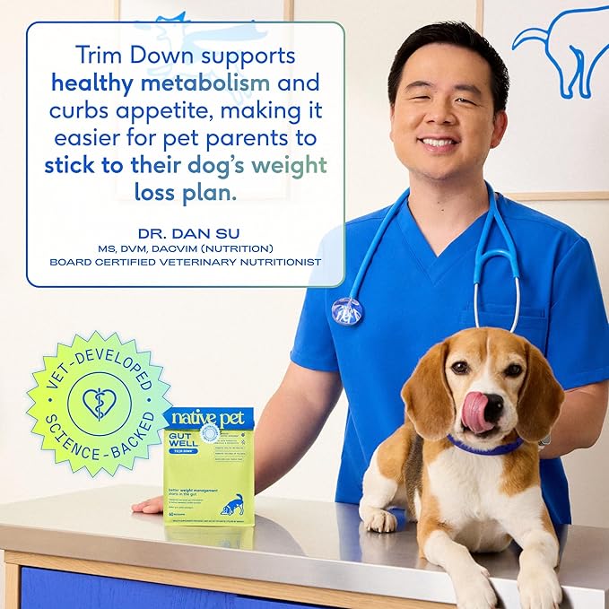 Native Pet Lean & Strong Bundle: GutWell Trim Down - Dog Weight Loss Supplement & Goat Milk for Dogs - Organic Goat Milk Powder - Puppy Formula Dairy Replacement Packed with Protein - 60 Scoops