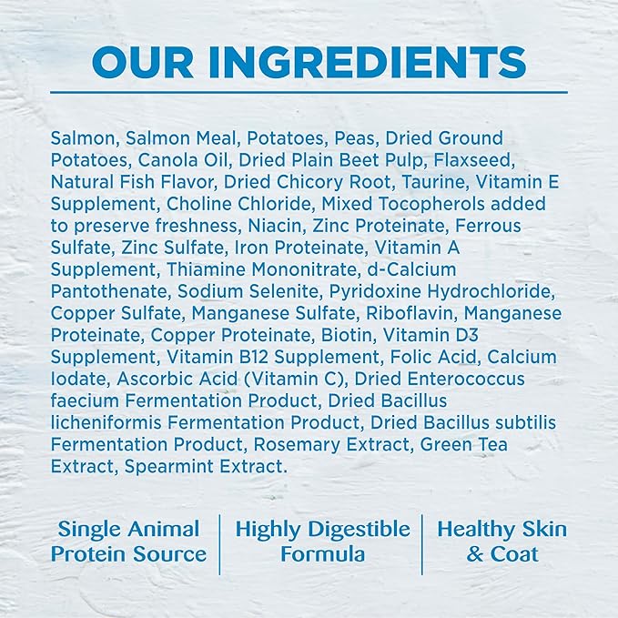 Wellness Simple Limited Ingredient Adult Dry Dog Food, Grain Free Kibble, Sensitive Stomach, Skin & Coat Support, Natural, Chicken Free, Salmon and Potato Recipe, 40 lb Bag