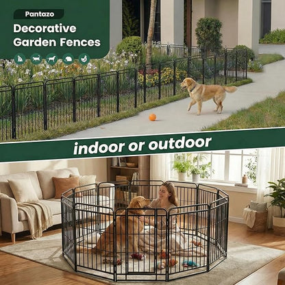 Dog Playpen Outdoor 24 Panels 40'' Rustproof Metal Dog Fence with Gate Small Medium Portable Large Dog Play Pen 54FT 180 Sq.ft for RV Camping, Trips, Play Yard