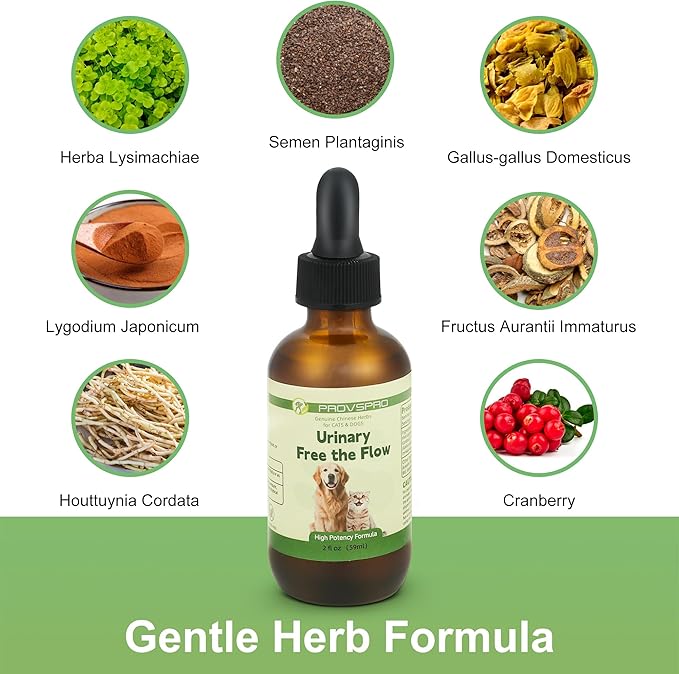 Dog & Cat Bladder Crystals Treatment or Stone, Bladder Kidney Stones Dissolver for Pet, Cat Dog Urinary Tract Supplements for Kidney and Bladder Stones, Urinary Free The Flow, 2 fl oz (59ml)