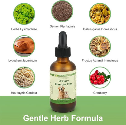 Dog & Cat Bladder Crystals Treatment or Stone, Bladder Kidney Stones Dissolver for Pet, Cat Dog Urinary Tract Supplements for Kidney and Bladder Stones, Urinary Free The Flow, 2 fl oz (59ml)