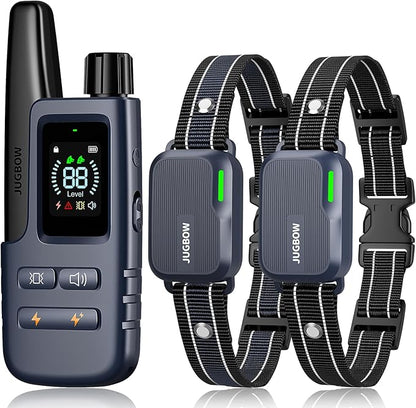 Jugbow Dog Shock Collar 2 Dogs (10-120Lbs) - 4200FT Dog Training Collar with Remote IPX7 Waterproof Electric Collar with 4 Training Modes, Rechargeable e-Collar for Large Medium Small Dog Dark Blue