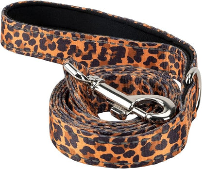 EcoBark Dog Leash - Soft & Reflective Comfort Leash with Padded Handle - Safe, Strong. & Durable for Small, Medium or Large Dogs (Cheetah)