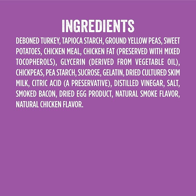 Evolve Grain Free Turkey, Bacon and Egg Flavored Breakfast Strips Dog Treats, 6oz