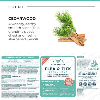 Wondercide Cedar Flea & Tick Spray for Pets Plus Home with Natural Essential Oils 16 fl. oz.