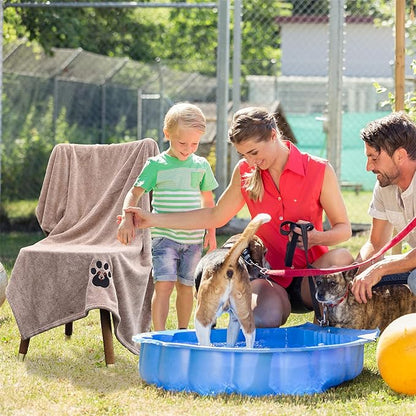 Dogvingpk Extra Large Dog Towel - Pack of 3 - Super Absorbent Soft Microfiber Pet Bath Grooming Towels for Drying Dogs and Other Pets (XL-55" * 36", Green and Brown and Gray)
