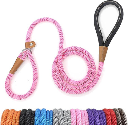 lynxking Dog Leash Slip Lead 5 6 8 FT Dog Training Leash Strong Heavy Duty Braided No Pull Training Lead for Small Medium Large Dogs