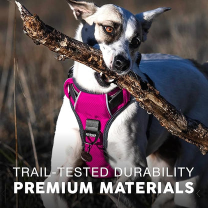 Embark Adventure Dog Harness for Medium Dogs – No Pull, Reflective Trim, Military Grade Nylon, Front Clip, Gel-Lined Handle