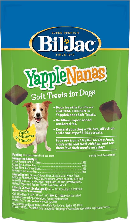 Bil-Jac Yapple-Nanas Soft Treats for Dogs, Apple Banana Flavor, Made with Real Chicken Liver, 4oz (4-Pack)