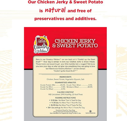 Country Kitchen Chicken & Sweet Potato Jerky Tender Dog Treats, Made with Real Chicken, High Protein, Low Fat, No Artificial Colors, 16 oz
