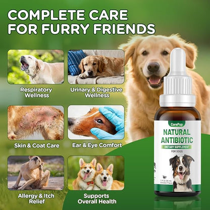 Antibiotics for Dogs,Natural Antibiotics for Dogs,Pet Antibiotic,Supplement for Urinary Tract Support, Digestion & Skin Health,Dog Allergy and Itch,Natural Herbal Supplement