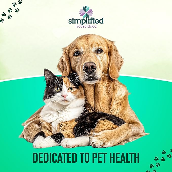 Simplified Freeze Dried Beef Liver Treats for Dogs & Cats – 100% Natural Single Ingredient – High Protein Snack – All Breeds – Made in USA – 4oz Bag (Small size pieces for cats & dogs under 15lbs)
