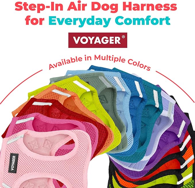 Best Pet Supplies Voyager Step-in Air Harness - All Weather Mesh, Reflective, No Pull Harness for Dogs, Cats - Secure with Hook & Loop Fastener, Buckle, Double D-Rings - Khaki, S