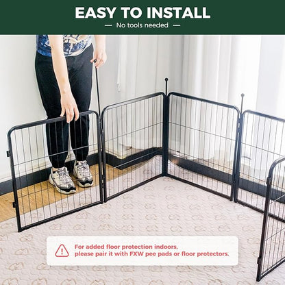 FXW Rollick Unleashed Dog Playpen for Indoor, Yard, RV Camping, 24 inch 24 Panels for Small and Puppy Dogs, Black│Patented