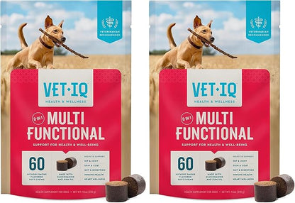 VetIQ 8-in-One Multifunctional Supplement for Dogs, Supports Hip & Joint, Urinary Tract, Immune System, Skin Health and Heart Health, Soft Chews, Made in The USA, (Pack of 120)