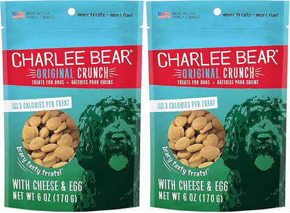 Charlee Bear Original Dog Treats, Cheese and Egg, 6 oz (Pack of 2)