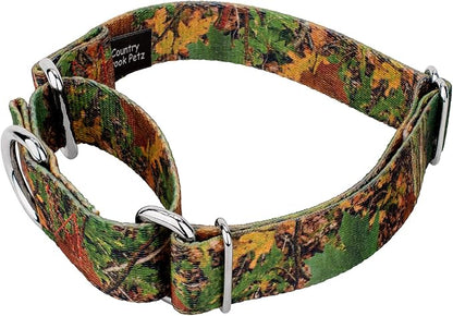 Country Brook Petz - Southern Forest Camo Martingale Dog Collar and Leash - Camouflage Collection Featuring Rugged Designs (1 Inch, Medium)