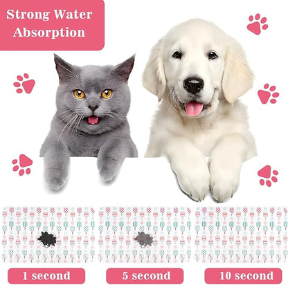 Dog Food Mats for Floors Waterproof Mat for Cat Food and Water Bowls - Absorbent Quick Dry Non Slip Mat for Pet Feeding