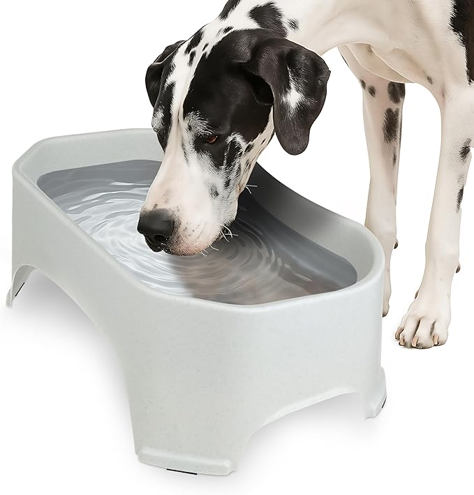 Neater Pet Brands Extra Large Water Bowl for Dogs, Outdoor Dog Water Bowl (2.25 Gallon XL Capacity), Big Trough Style Food Dish for Indoors or Outside, No Spill Large Dog Bowls, Vanilla Bean