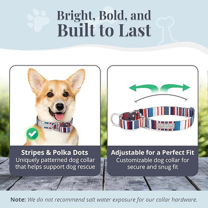 Lucky Love Dog Martingale Dog Collar - Adjustable, No-Slip, Durable, & Soft Webbing Collar for Male and Female Dogs Ideal for Training & Walking - Linus, Small