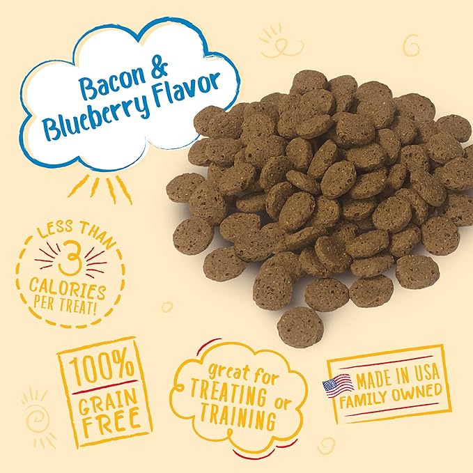 Charlee Bear Grain Free Crunch Dog Treats, Bacon & Blueberry Flavor, 8 oz (Pack of 2)