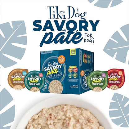 Tiki Dog Pate Wet Dog Food, Chicken, Lamb & Lamb Liver, 3 oz. Cup (4 Count) (Pack of 4)