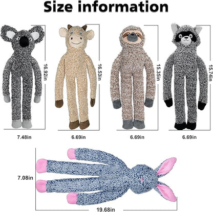 BUYPOW Koala No Stuffing Dog Toys for Large Dogs, Squeaky Crinkle Interactive Dog Animals Toys, Plush Teething Toys to Keep Them Busy, Cute Funny Dogs Gifts for Small Medium Large Breed