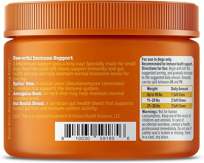 Zesty Paws Allergy Immune Bites - Dog Allergy Chews, Dog Probiotics for Itchy Skin and Ears, Lamb, Mini, 90ct
