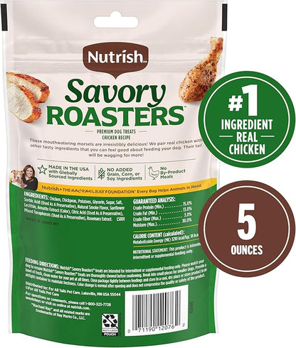 Nutrish Savory Roasters Chicken Recipe Premium Dog Treats, 5 oz. Pouch, Pack of 5 (Rachael Ray)