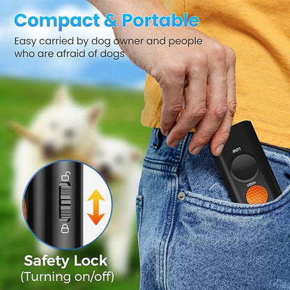 Dog Bark Deterrent Device, Anti Barking Device for Dogs Training Indoor Outdoor No More Bark Ultrasonic 2X Effective Emitters 50ft Range to Stop Neighbors Dog Barking Rechargeable for All Dogs