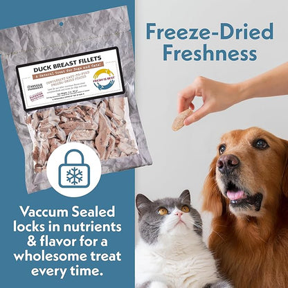Fresh Is Best Duck Breast Fillets – Made from Sliced Whole Duck Breasts – Raw Freeze Dried Cat Treats in Resealable Zipper Bag – High-Protein for Dogs & Cats – Made in the USA