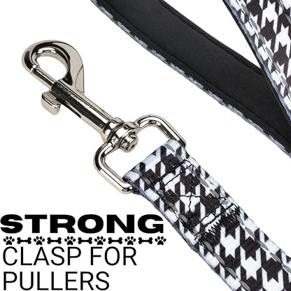 EcoBark Dog Leash - Soft & Reflective Comfort Leash with Padded Handle - Safe, Strong, & Durable for Small, Medium or Large Dogs (Houndstooth)