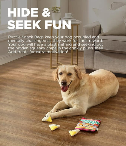 Outward Hound Snack Bag Tortilla Chips Puzzle Squeaky Dog Toys