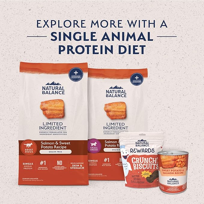 Natural Balance Limited Ingredient Small Breed Adult Grain-Free Dry Dog Food, Salmon & Sweet Potato Recipe, 4 Pound (Pack of 1)