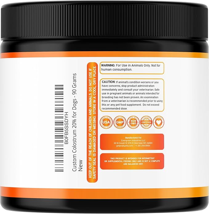Bovine Colostrum for Dogs (90g) Raw Colostrum Powder for All Ages, Breeds & Sizes - Immune, Allergy, Skin & Itch Support - 20% Immunoglobulins - Non GMO, Third Party Tested, USA Made - 3.17oz
