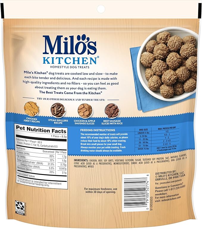 Milo's Kitchen Chicken Meatballs Dog Treats, 10 Ounce