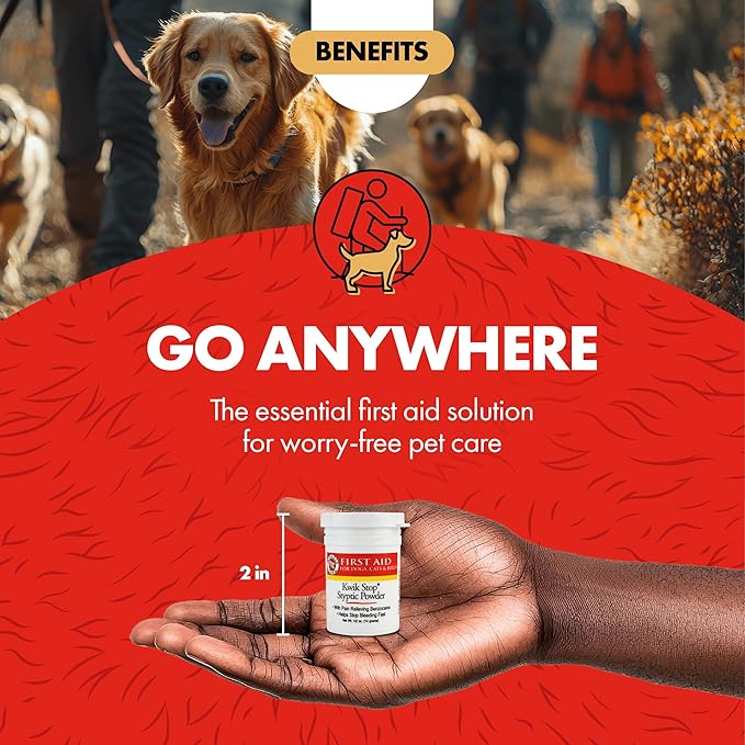 Miracle Care Kwik Stop Styptic Powder for Dogs, Cats and Birds, 0.5 Ounce (Pack of 6), Fast Acting Blood Stop Powder with Pain Relieving Benzocaine