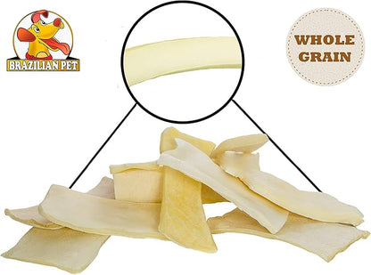 Brazilian Pet Premium Thick Cut Chips, Wholegrain Rawhide (Last Much Longer Than Traditional Chips). 100% Natural. Great Behavioral Dog Chewing Treat Solution. No Preservatives. (1 Pound)