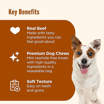Nutrish Soup Bones Minis Premium Dog Chews with Real Beef and Barley, 96 Chews (Rachael Ray)