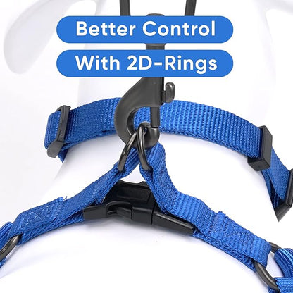 Pawtitas Solid Step-in Dog Harness – Adjustable No-Pull Vest for Puppies to Seniors, Safe & Comfortable S Blue