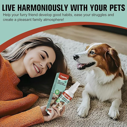 No Chew Spray for Dogs and Cats - Bitter Apple Spray to Stop Chewing Furniture, Shoes, Wires - Natural, Safe Training Aid for Puppies & Cats to Stop Biting,Alcohol-Free (4.06 Fl Oz)