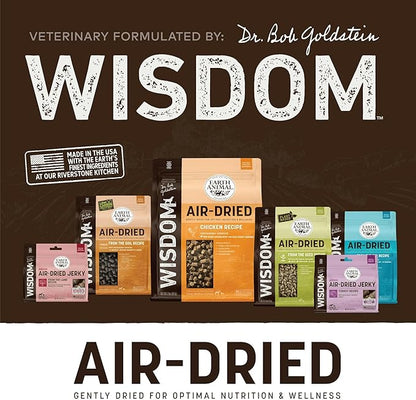 Earth Animal Wisdom Air Dried Jerky - Chicken Recipe Premium Natural Jerky Strips Dog Treats - 4 oz Bag