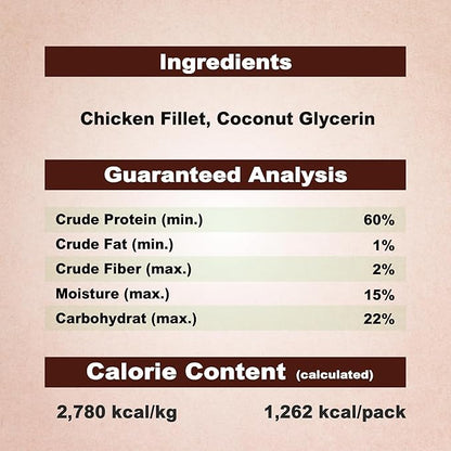 A Freschi srl Chicken Jerky for Dog, All Natural Dog Treat, High-Protein, Healthy & Easily Digestible, Grain-Free Puppy Chews, Training & Rewards Dog Snacks, Chicken Fillet Jerky, 16 oz Pack